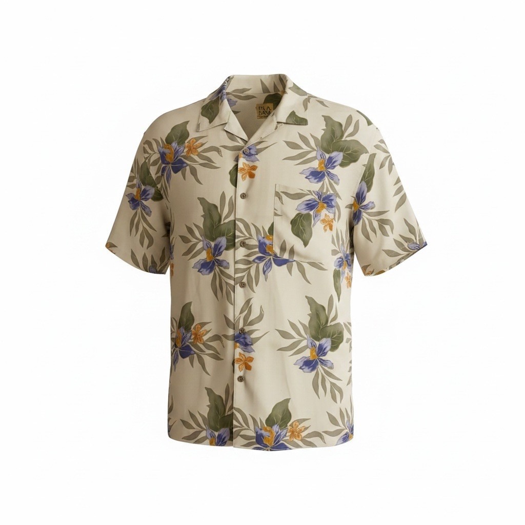 Jos A Bank 100 Silk Hawaiian Shirt Vip Relaxed Mens Short Sleeve Size L